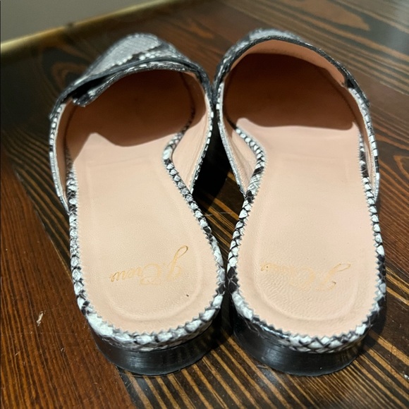 JCrew Academy penny loafer mules in snake-
embossed leather - Picture 4 of 6